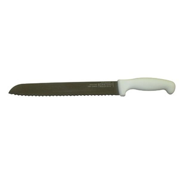 Stanton Trading Bread Knife10" White PP handle serrated edge, high-carbonsteel KNV-BRDSER10-WH
